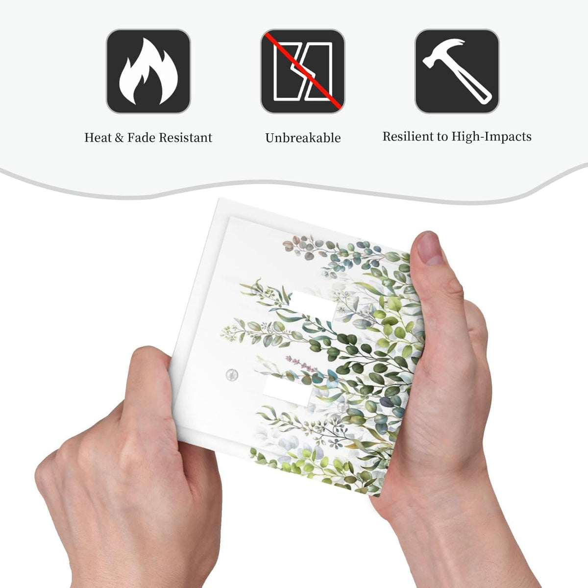 Green Eucalyptus Leaf Plant Herbs Springnature Decorative Switch Plates 2 Gang Double Toggle Outlet