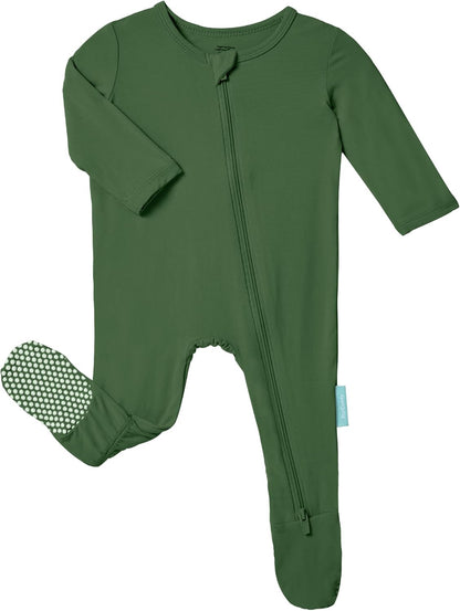 Baby Zipper Footie Pajamas, Supersoft Bamboo Rayon Baby Footed Pjs Boy Girl 0-3-6-9-18-24 Month