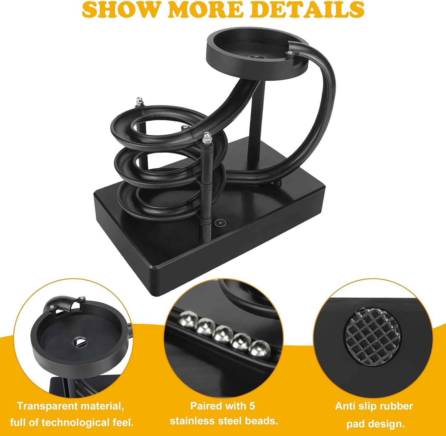 Kinetic Art Perpetual Motion Marble Machine for Home Office, Non-Stop Rolling Ball Toys Science