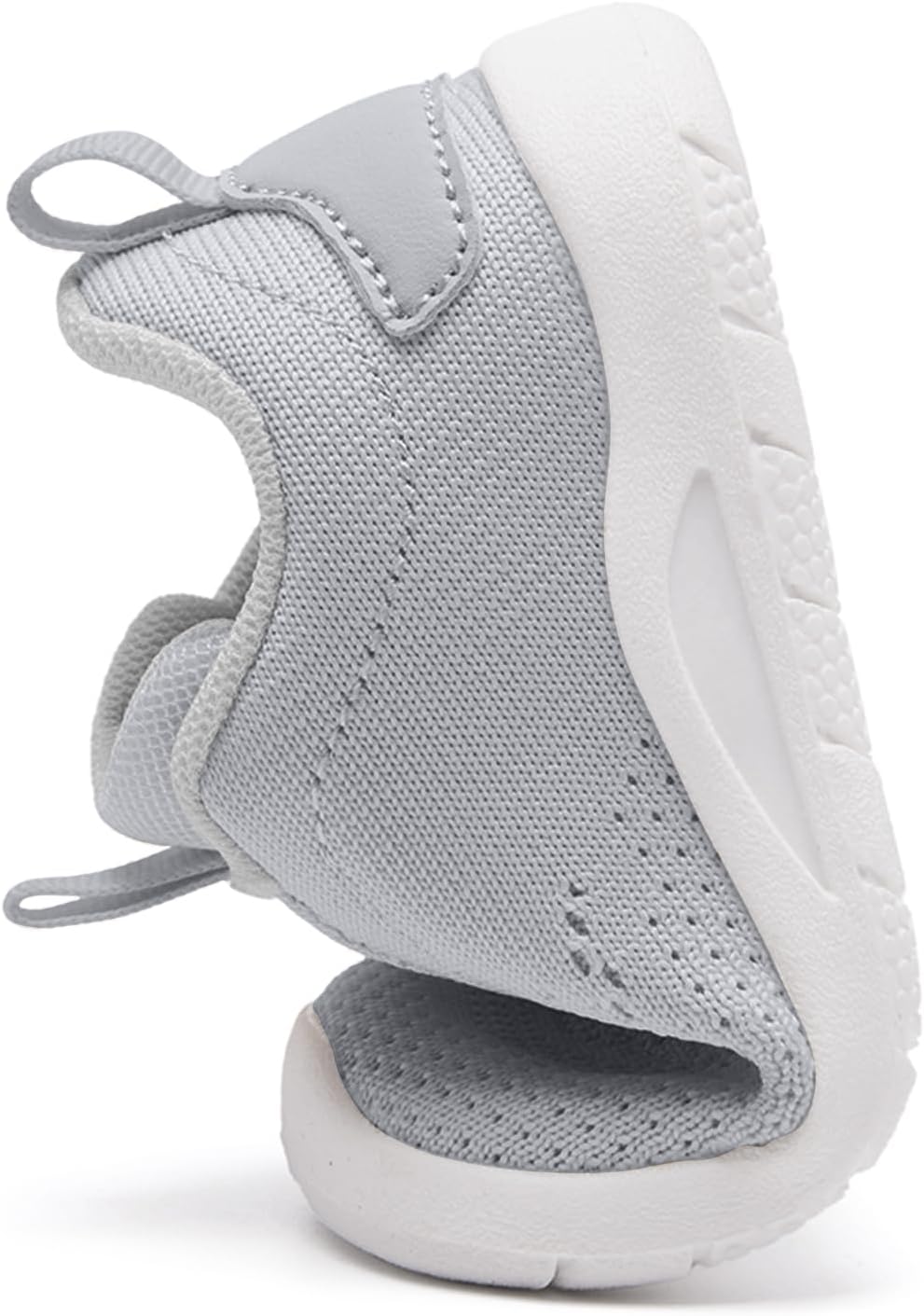 MORENDL Toddler Slip On Sneakers Baby Walking Shoes Non-Slip Breathable Unisex Pink Mesh Lace-Up