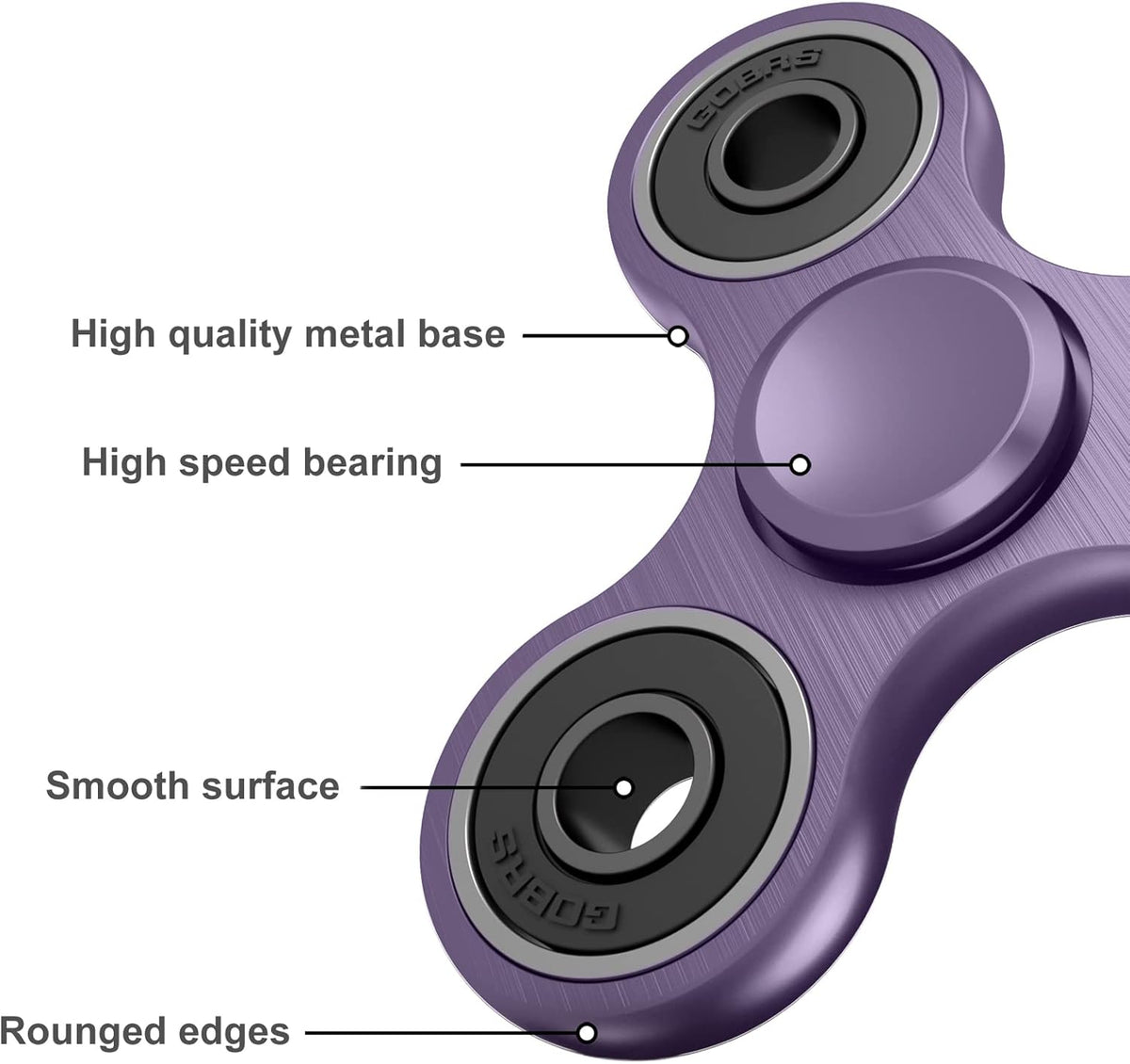 ATESSON Fidget Spinner Toys, Durable High Speed Bearing Metal Hand Finger Spinners EDC ADHD Focus