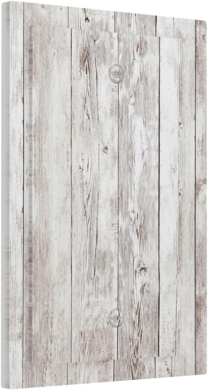 Light Switch Cover Plate Rustic Vintage White Wood Grain 1 Gang No Device Blank Electrical Wall
