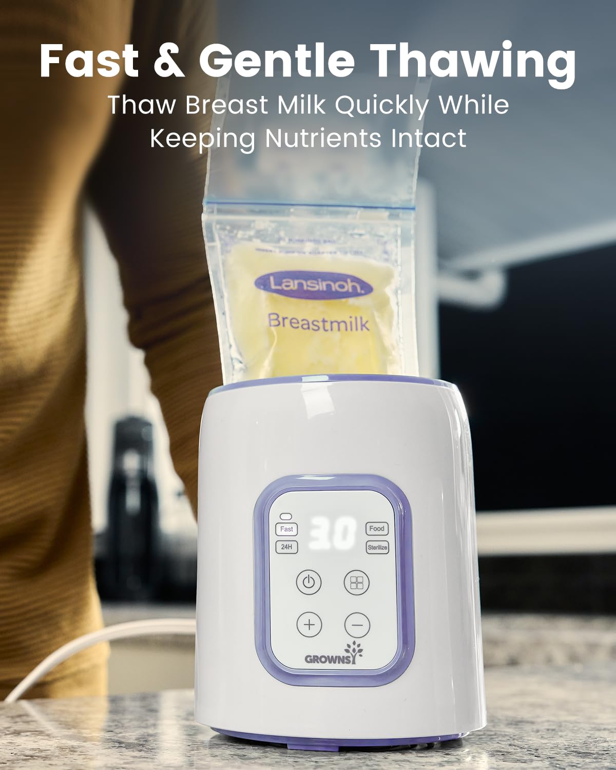 GROWNSY Bottle Warmer, 8-in-1 Fast Baby Bottle Warmer for Breastmilk or Formula, Smart Temperature