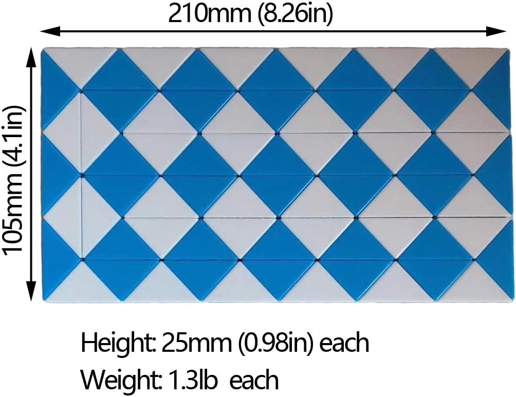 2 Pack Fidget Magic Snake Cube Puzzles Twist Ruler Speed Cubes Brain Teaser Game Toys for Kids