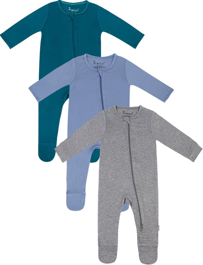 Jimonda Baby Romper Boys Girls Bamboo Pajamas 2-Way Zipper Footed Unisex Zip-Up Sleepers Sleep and