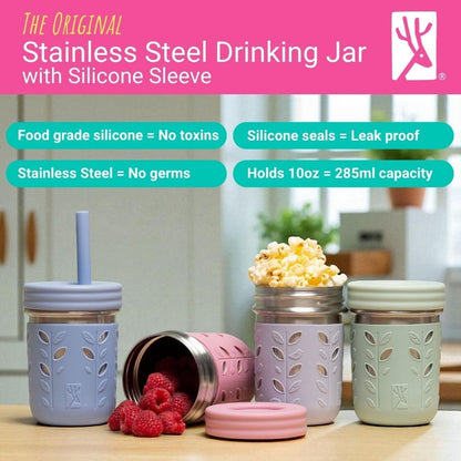 Elk and Friends 14oz Stainless Steel Kids + Toddler Drinking Cups | The Original Mason Jars with