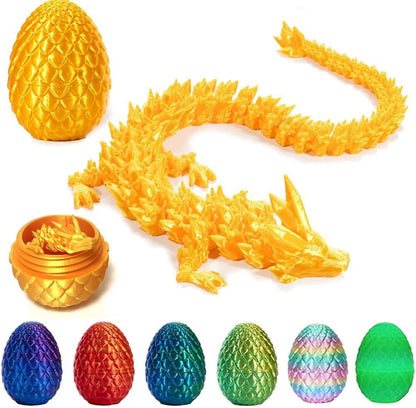 3D Printed Dragon Egg, Mystery Crystal Dragon Egg Fidget Toys Surprise, Easter Eggs Articulated