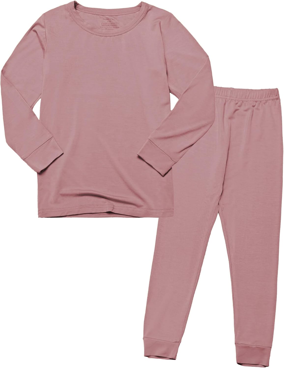 BABY 2T-10Y Toddler Kids Girls Boys Soft Comfy Viscose 2pcs Set Long Sleeve Plain Shirts and Pants