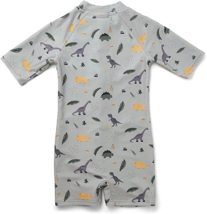Boys One Piece Swimsuit Whale Dolphin Bathing Suit Zipper Rash Guard Kid Short Sleeve Swimwear