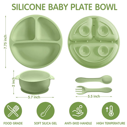 CHENGU Baby Toddler Plates and Bowls Set with Suction