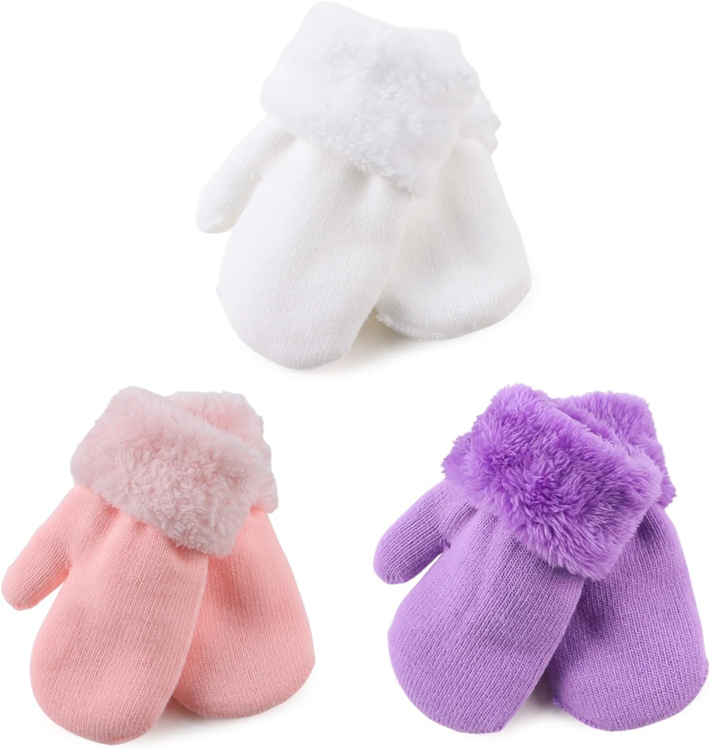 PESAAT Baby Girl Mittens Fleece Toddler Boy Mittens Warm Kids Winter Gloves Unisex Cold Weather
