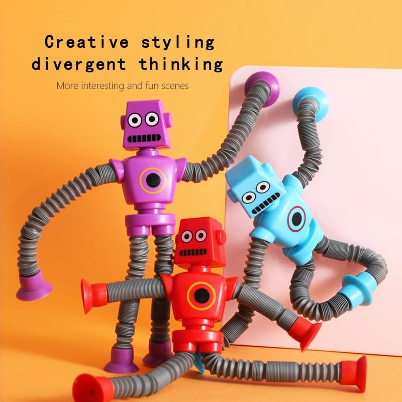 36PCS Telescopic Suction Cup Robot Toy,pop Tubes,Toys for Kids,Toddler Travel Toys,Toddler Sensory