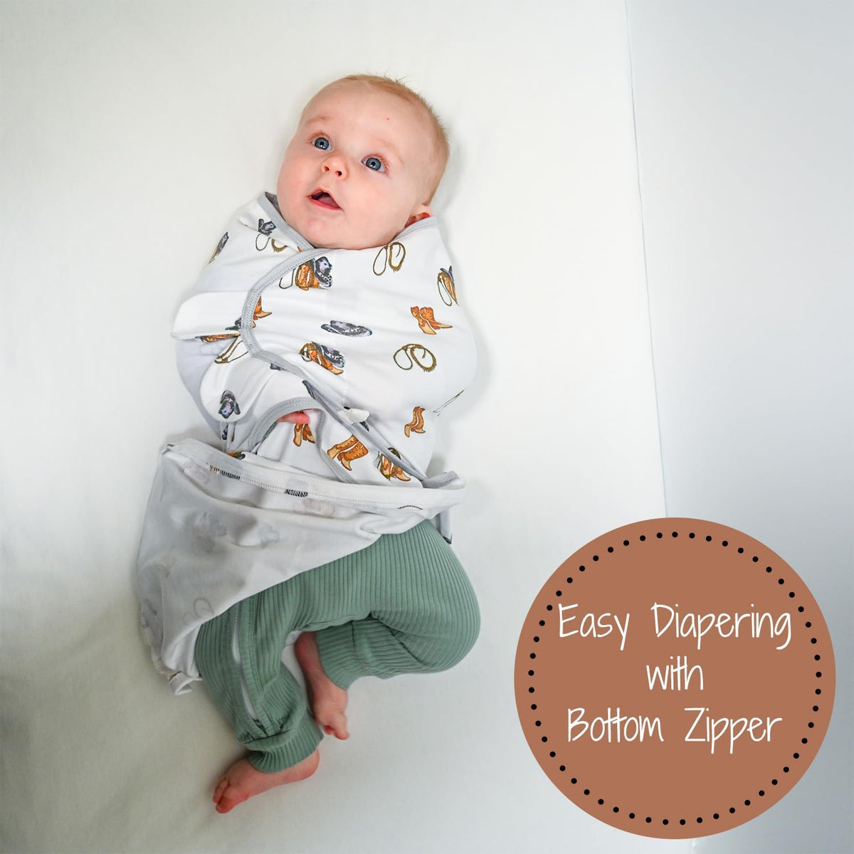 LollyBanks 100% Organic Cotton Baby Boy Essentials Swaddles 3-6 Months, Newborn Swaddle with Easy