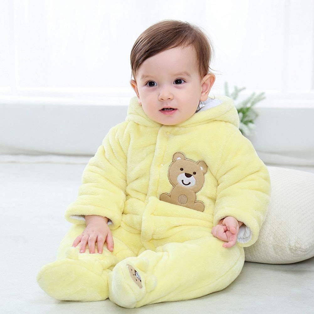 XIFAMNIY Baby Newborn Jumpsuit Footie Hooded Thicken Winter Bunting Outwear Snowsuit Pajamas for