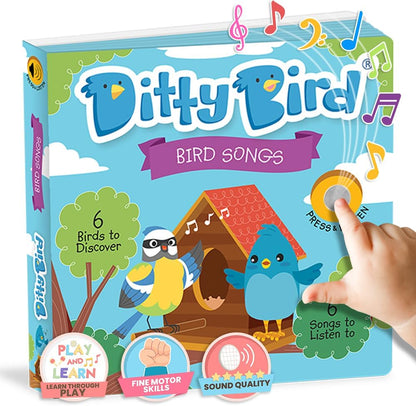 Ditty Bird Animal Sounds Book for Toddlers – Interactive Book Featuring Cuckoo, Blue Tit, Herring