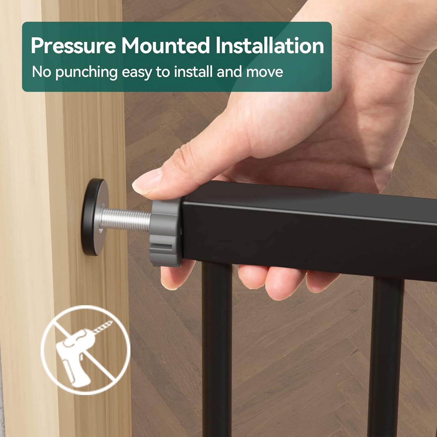 BABELIO Extra Wide Baby/Dog Gate, 29-55" Auto Clos for The House and Doorway, Safety Pressure