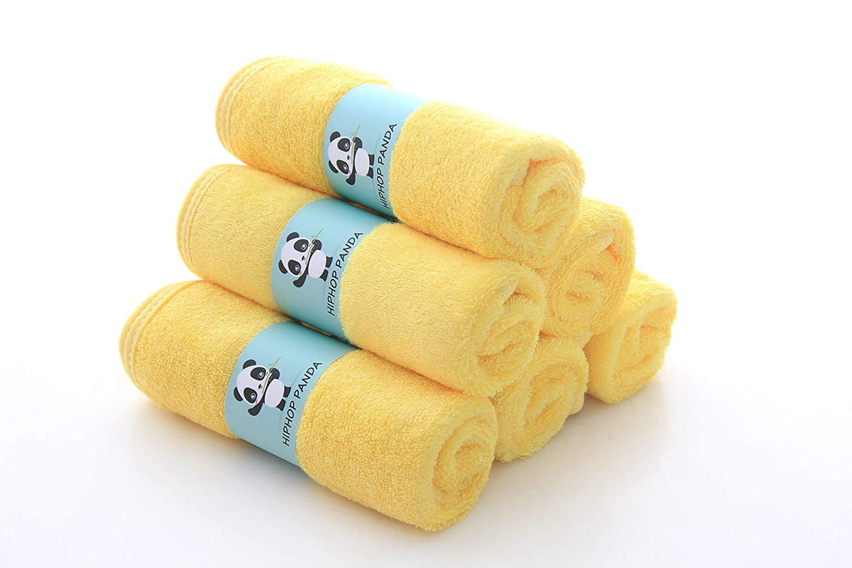 HIPHOP PANDA Baby Washcloths, Rayon Made from Bamboo - 2 Layer Ultra Soft Absorbent Newborn Bath