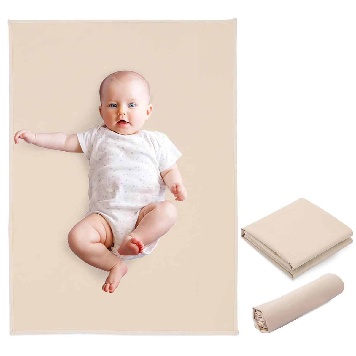 Vegan Leather Baby Changing Mat - Wipeable Portable Changing Pad, Foldable Travel Changing Mat for