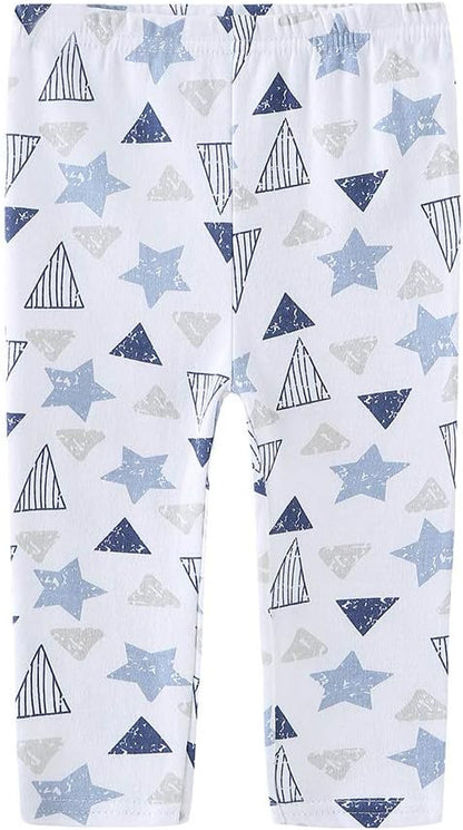 Unisex Newborn Baby Cotton 4-Pack Pants Embroidery Pringting Casual Leggings 0-24 Months for Boys