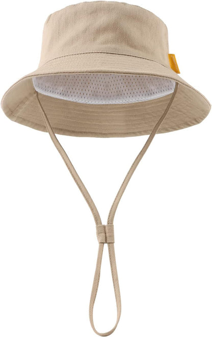 JANGANNSA Cotton Baby Sun Hat Infant Toddler Boys Girls Bucket Hats Summer Sun Protection Kids