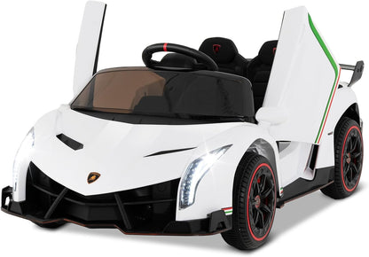 Costzon Ride on Car, Lamborghini Licensed 12V Battery Powered 4WD Sports Car with Remote Control, 3