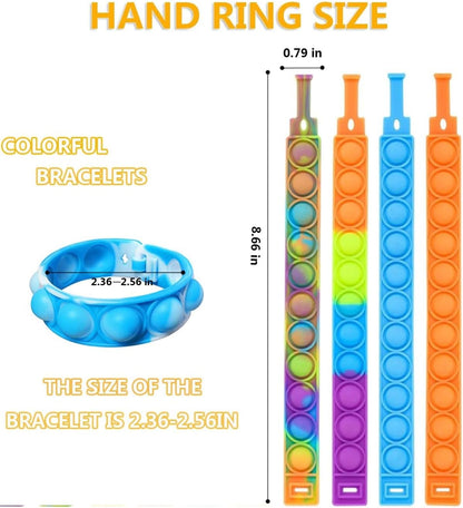 50pcs pop Random Bracelet,Pop Bubble Fidget Sensory Toys, Pop Toy Bulk for Party Favor, Classroom