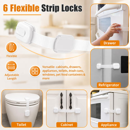Baby Proofing Kit 60 Packs- Child Proof Essentials Set with Invisible Cabinet & Drawer Locks