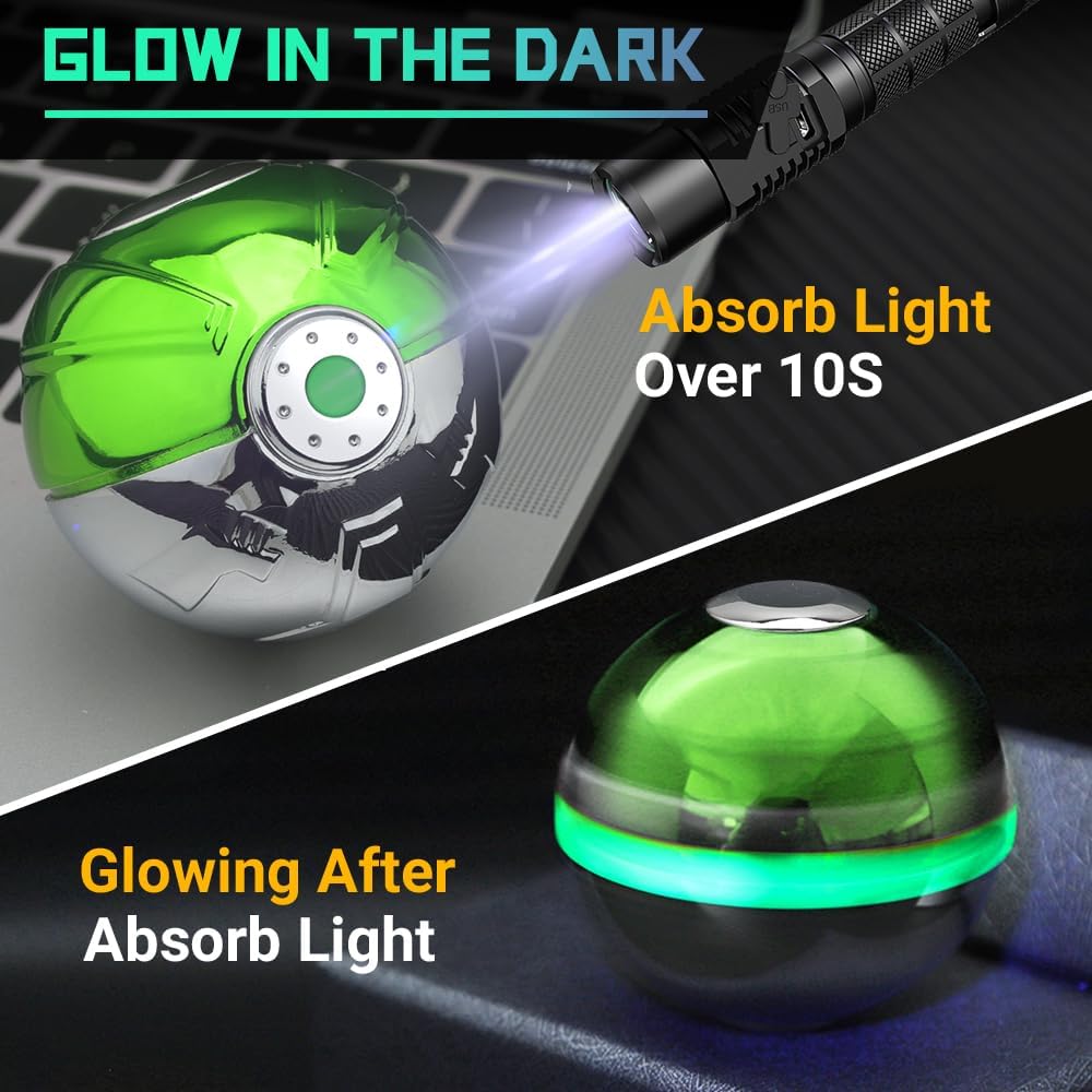 Metal Fidget Spinner Luminous Heavy Duty Ball Fidget Toy Desk Decoration for Stress Relief, Cool
