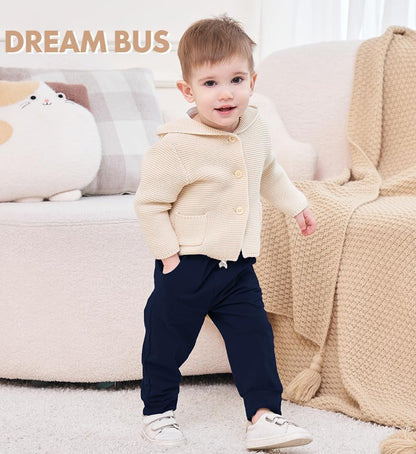 DREAM BUS Pack of 3 Toddler Jogger Pants with Pocket Toddler Boy Sweatpants Baby Boy Pants Infant