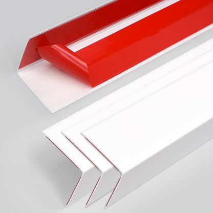 4PCS 45" White Metal Corner Protectors, Aluminum Self Adhesive Corner Guards, Metal Wall Edge