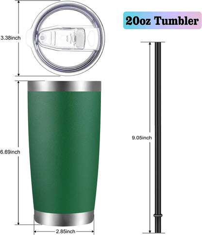 VEGOND 20oz Tumbler with Lid and Straw Stainless Steel Tumbler Cup Bulk Vacuum Insulated Double