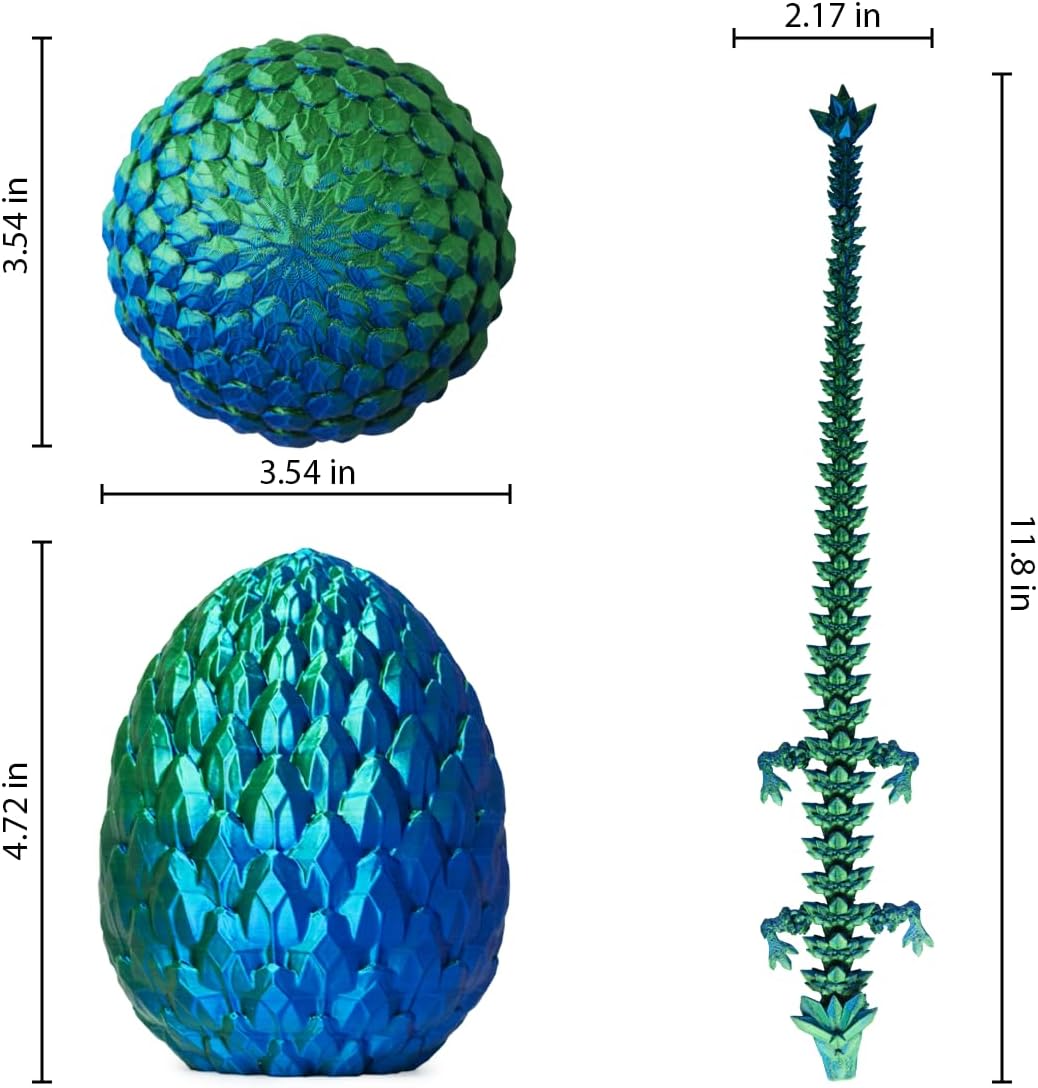 3D prited dragon ,3D Printed Dragon in Egg, Crystal Dragon Fidget Toy for Adult, Home Office Decor