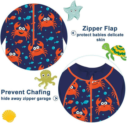 Funnycokid Baby Swimsuit Boy Toddler Bathing Suit Rash Guard UPF 50+ Swimwear 6 Months-4T