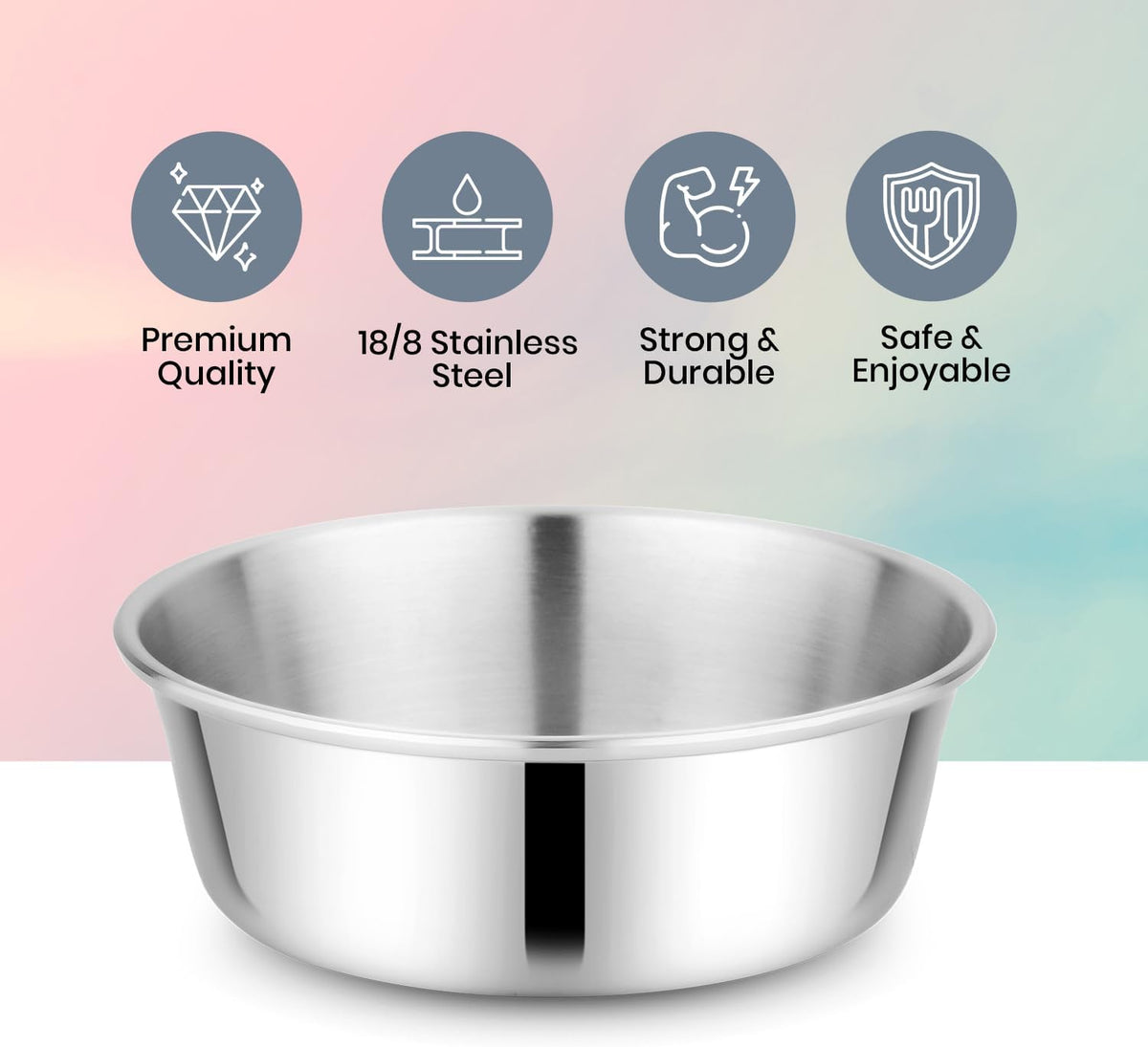 Children's Stainless Steel Bowl Set | Set of 4 bowls | 304 18/8 Stainless Steel |10 ounces | Matte