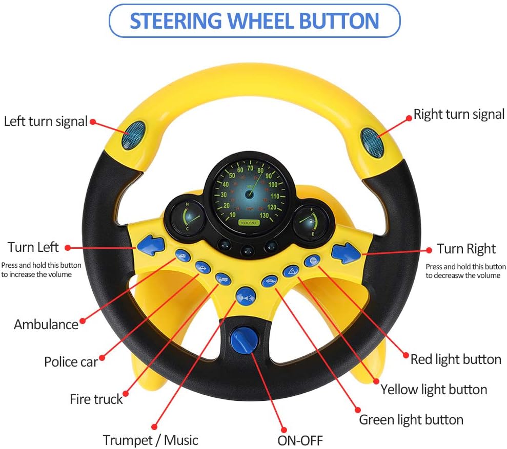 Coherny Simulated Driving Controller Portable Simulated Driving Steering Wheel Copilot Toy