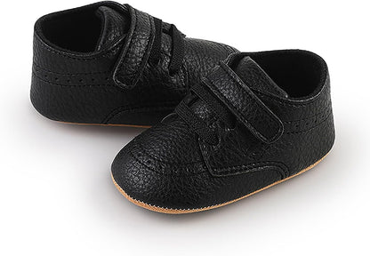 SOFMUO Baby Boys Girls High Top Ankle PU Leather Sneakers Soft Rubber Sole Infant Moccasins Newborn