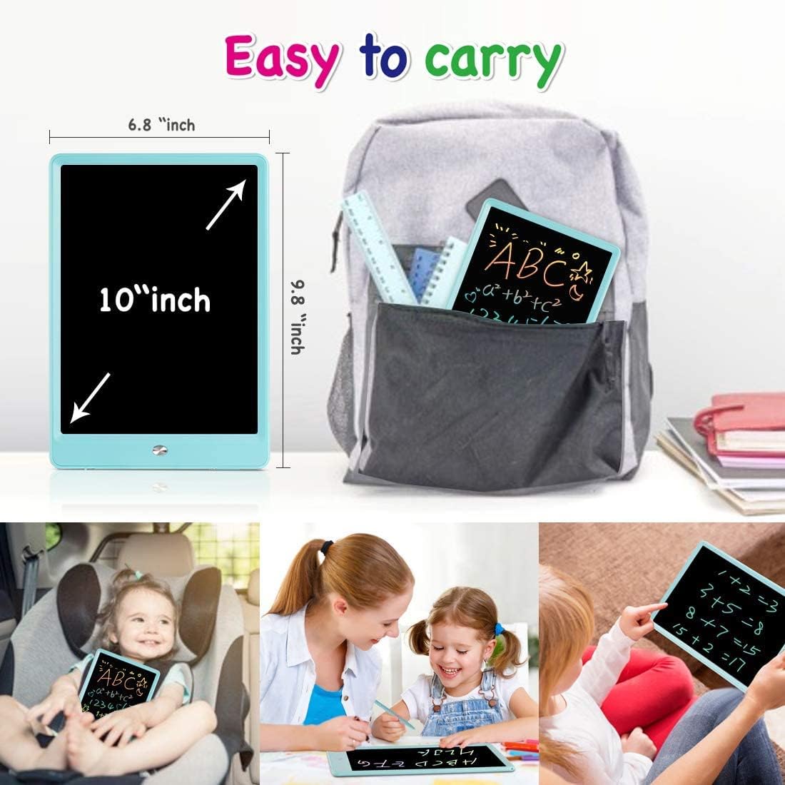 ORSEN 10 Inch LCD Doodle Board Writing Tablet for Kids - Colorful Drawing Pad and Educational Toy