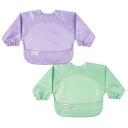 Tiny Twinkle Mess Proof Baby Bibs, 2pk Waterproof Smock Baby Bibs for Eating, Machine Washable Long