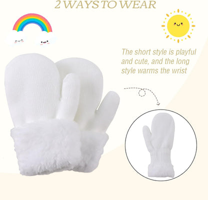 PESAAT Baby Girl Mittens Fleece Toddler Boy Mittens Warm Kids Winter Gloves Unisex Cold Weather