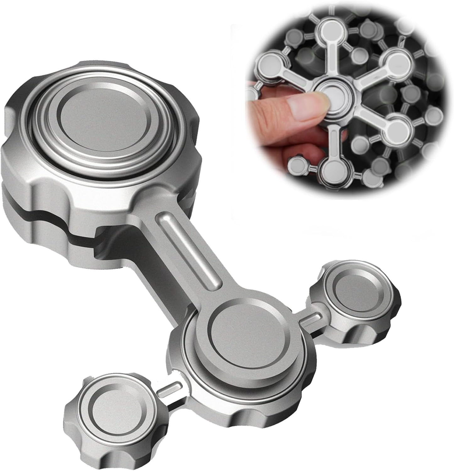 Cool Infinity Gear Gravity Fidget Spinner Metal Toy for Kids Adults, Chaos Flippy Fidget Chain