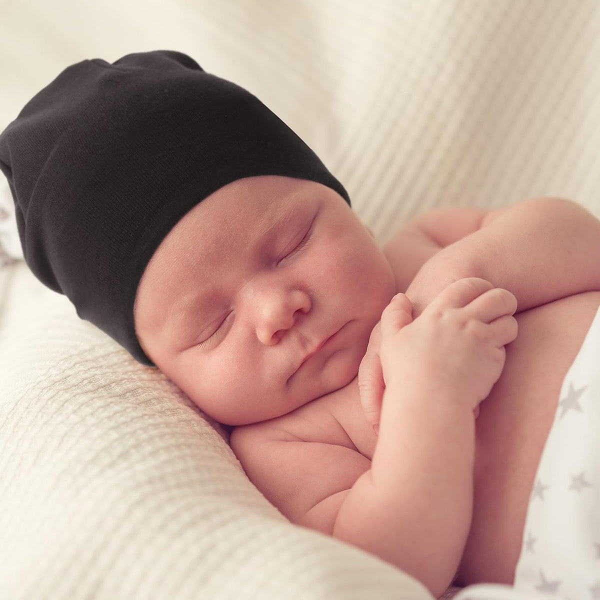DRESHOW BQUBO 4 Pieces Baby Beanie Newborn Toddler Soft Cute Knit Hat Hospital Hats for Baby Boys