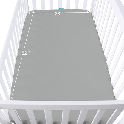 Crib Sheets Waterproof 2 Pack, Crib Mattress Protector, Toddler Fitted Crib Sheet Neutral, Ultra
