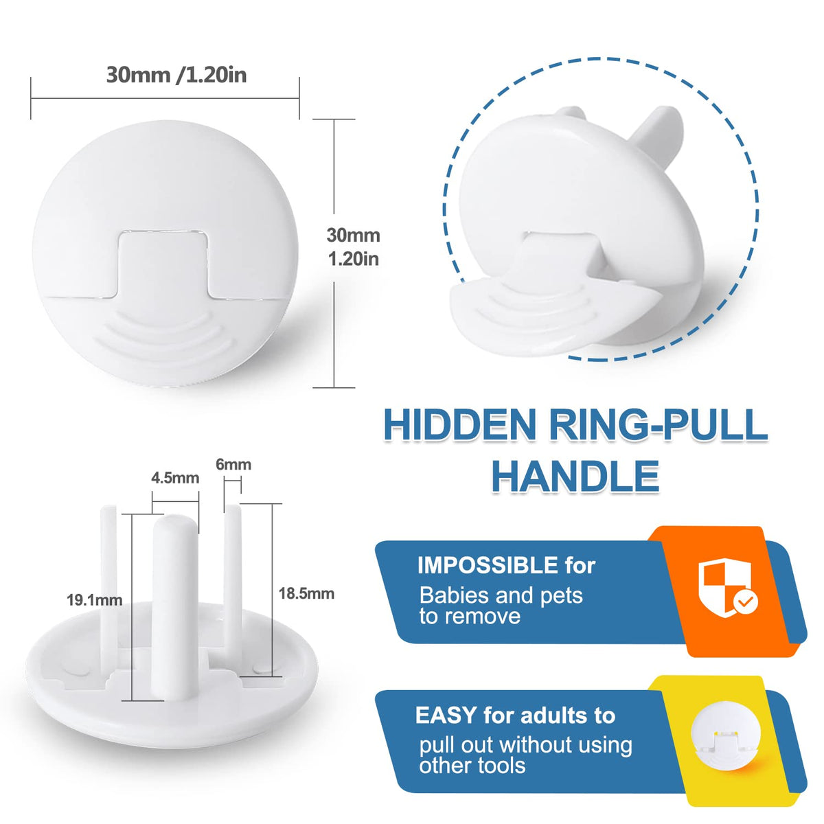 Outlet Covers Baby Proofing White - PRObebi 38 Pack Plug Covers for Electrical Outlets, Child Proof
