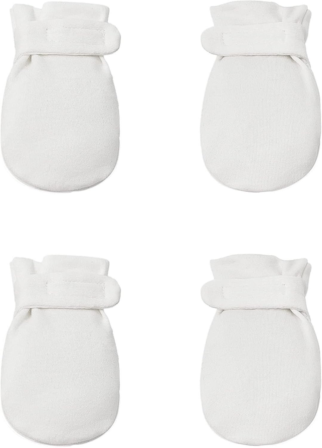 Newborn Baby No Scratch Mittens Stay On, 100% Cotton Breathable, Adjustable Infant Gloves for Baby