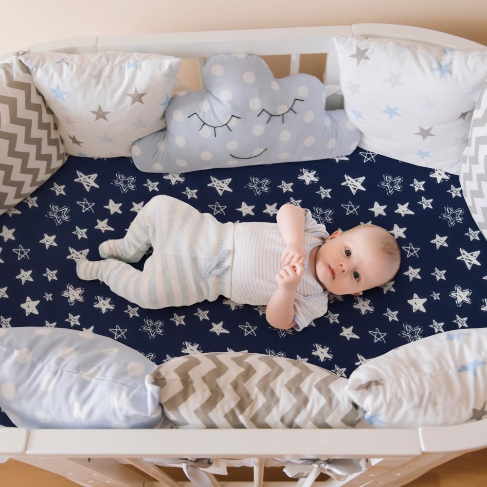 4 Pack Breathable Bassinet Sheets for Baby Boys Neutral Unisex Soft Bassinet Fitted Sheets for