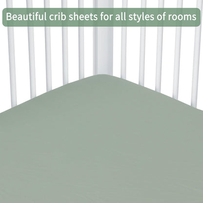 Baby Crib Sheets for Boys Girls, 2 Pack Fitted Crib Sheet for Standard Crib and Toddler Mattress