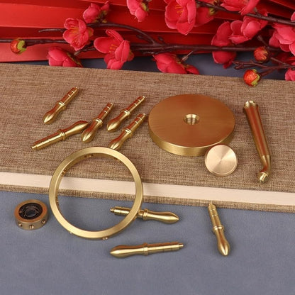 Brass Spinner Ship Wheel, Kinetic Desk Toy Spin with Stand, High Speed Bearing Metal Hand Spinners