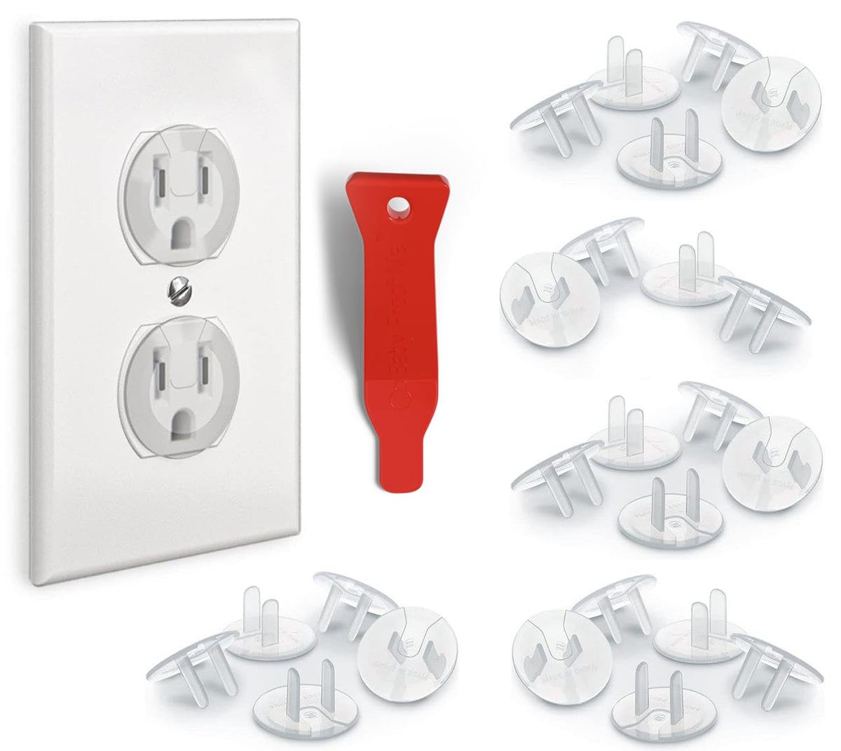 24 Pack Outlet Covers & Removal Tool Baby Proofing, Provide Shock Prevention and Easy Installation