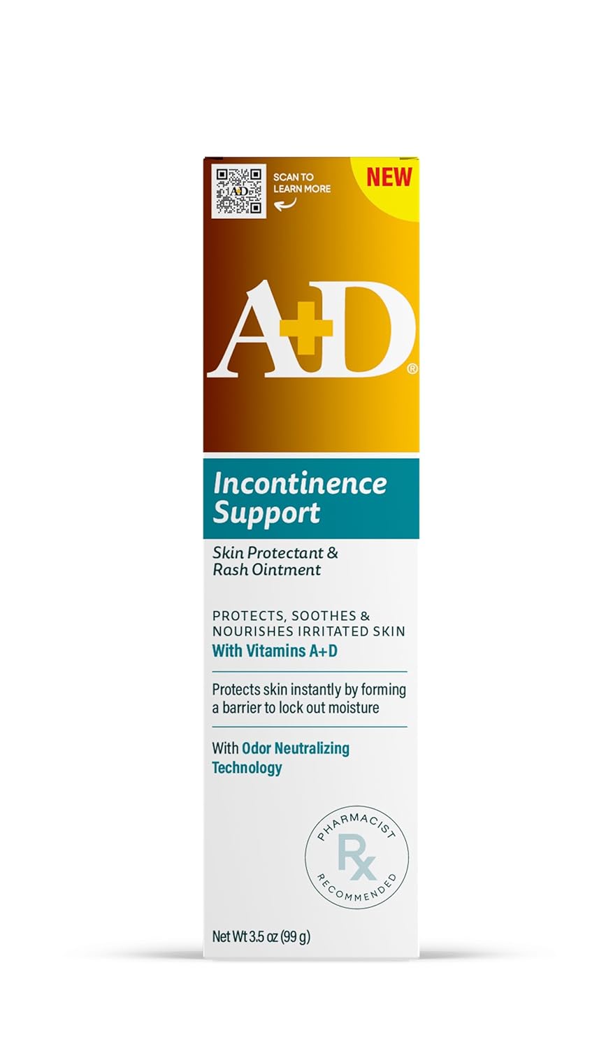 A+D Incontinence Support Skin Protectant & Rash Ointment – Treats & Prevents Incontinence Rash