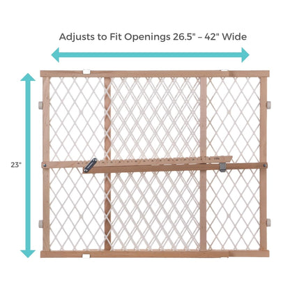 Toddleroo by North States - Diamond Mesh Wooden Baby Gate: Pressure Mounted Baby Gate for Doorways
